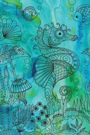 Cover of Journal Notebook Seahorse Drawing 2