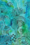 Book cover for Journal Notebook Seahorse Drawing 2