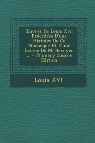 Cover of Uvres de Louis XVI