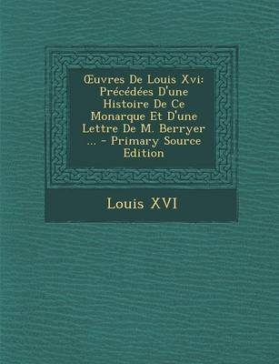 Book cover for Uvres de Louis XVI