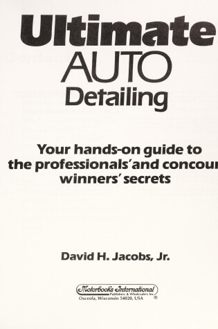 Cover of Ultimate Auto Detailing