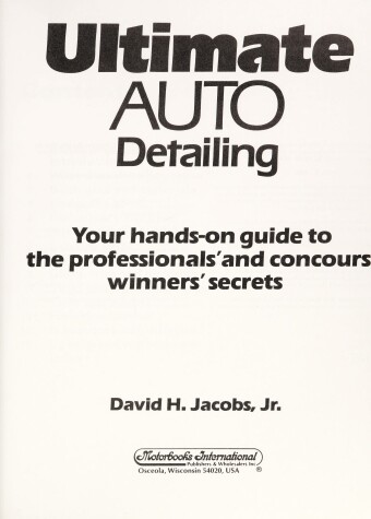 Book cover for Ultimate Auto Detailing