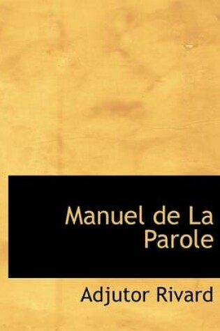 Cover of Manuel de la Parole