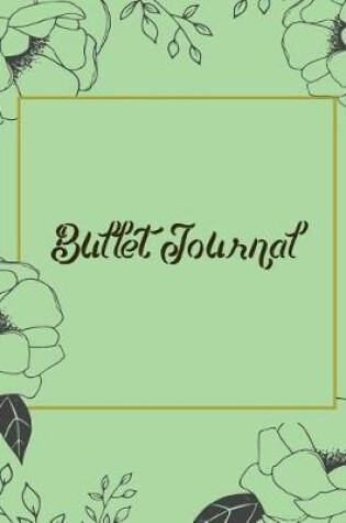 Cover of Bullet journal 150 Pages Dotted grid paper, 8x10" Large notebook with cover vintage green floral drawing