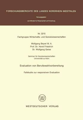 Book cover for Evaluation Von Berufswahlvorbereitung