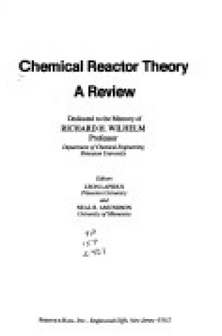 Cover of Chemical Reactor Theory