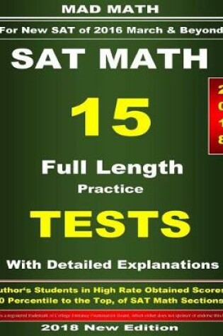 Cover of 2018 New SAT Math 15 Tests
