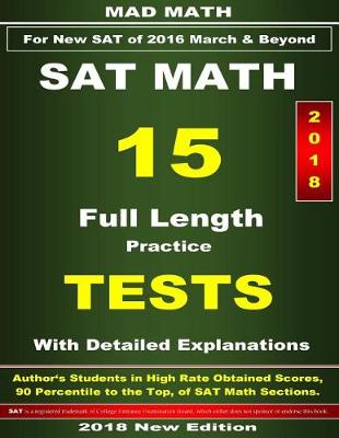 Book cover for 2018 New SAT Math 15 Tests