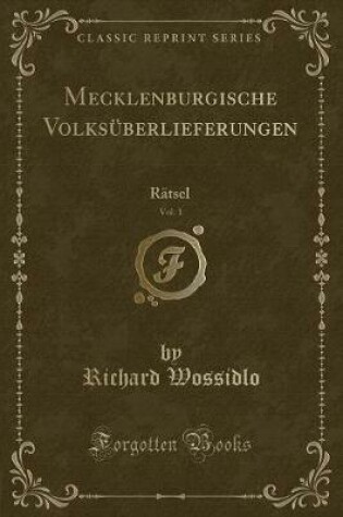 Cover of Mecklenburgische Volksüberlieferungen, Vol. 1