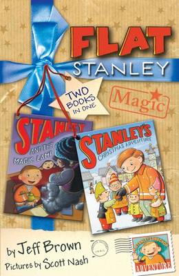 Book cover for Flat Stanley Magic: "Stanley and the Magic Lamp", "Stanley's Christmas Adventure"