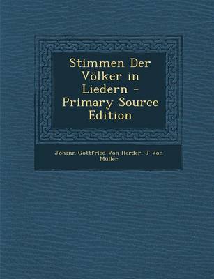 Book cover for Stimmen Der Volker in Liedern - Primary Source Edition