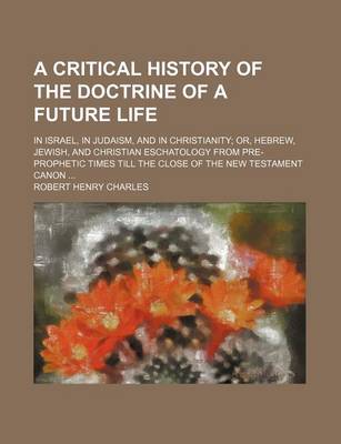 Book cover for A Critical History of the Doctrine of a Future Life; In Israel, in Judaism, and in Christianity Or, Hebrew, Jewish, and Christian Eschatology from Pre-Prophetic Times Till the Close of the New Testament Canon