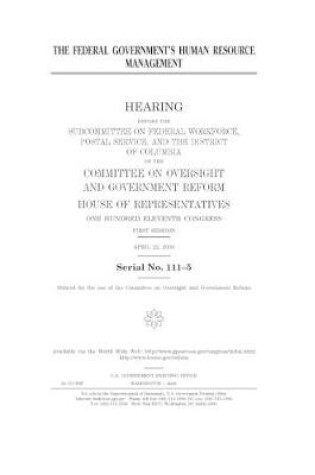 Cover of The federal government's human resource management