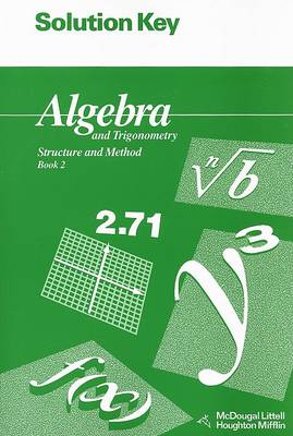 Book cover for Algebra and Trigonometry Book 2 Solution Key