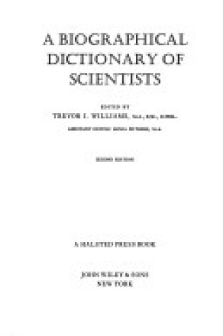 Cover of A Biographical Dictionary of Scientists,