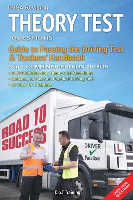 Cover of DVSA revision theory test questions, guide to passing the driving test and truckers' handbook