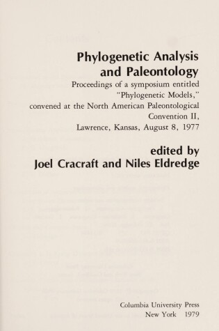 Cover of Phylogenetic Analysis and Paleontology