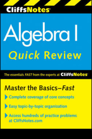 Cover of CliffsNotes Algebra I Quick Review