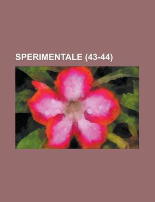 Book cover for Sperimentale (43-44 )