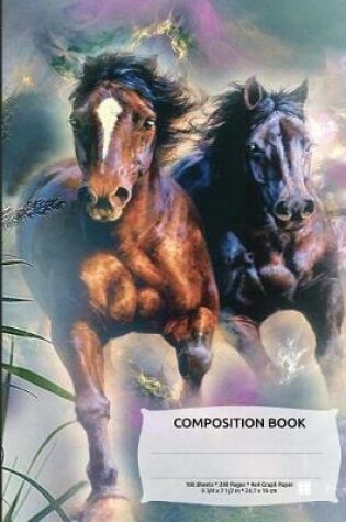 Cover of Wild Horses Composition Notebook, 4x4 Quad Rule Graph Paper