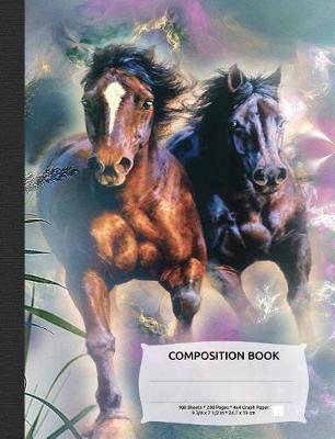 Book cover for Wild Horses Composition Notebook, 4x4 Quad Rule Graph Paper