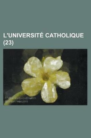 Cover of L'Universite Catholique (23)