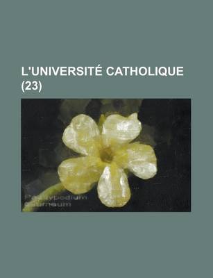 Book cover for L'Universite Catholique (23)