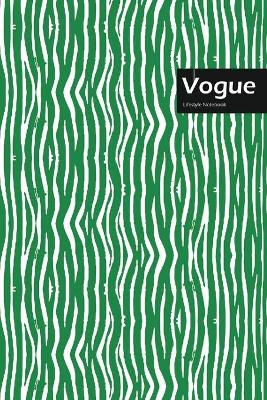 Book cover for Vogue Lifestyle, Animal Print, Write-in Notebook, Dotted Lines, Wide Ruled, Medium Size 6 x 9 Inch, 144 Sheets (Green)