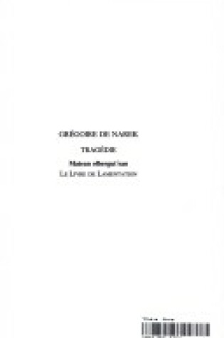 Cover of Tragedie de Gregoire de Narek