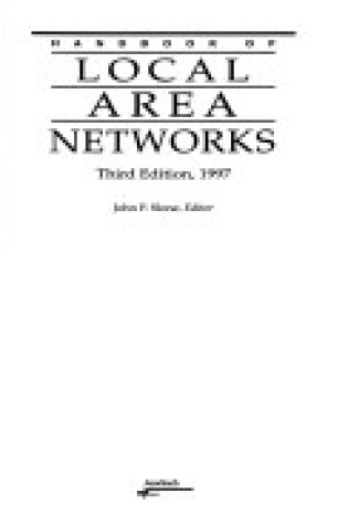 Cover of Handbook of Local Area Networks