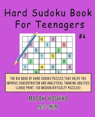 Book cover for Hard Sudoku Book For Teenagers #4