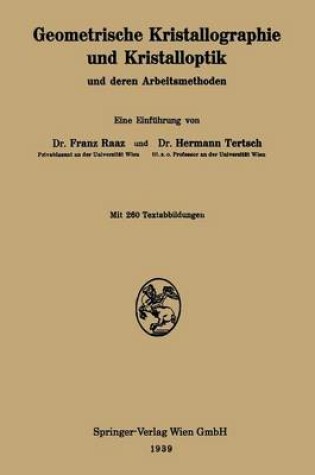 Cover of Geometrische Kristallographie und Kristalloptik und deren Arbeitsmethoden