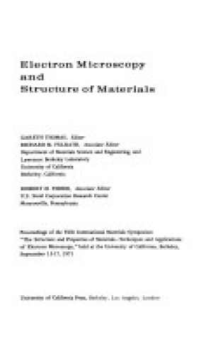 Cover of Electron Microscopy and Structure of Materials
