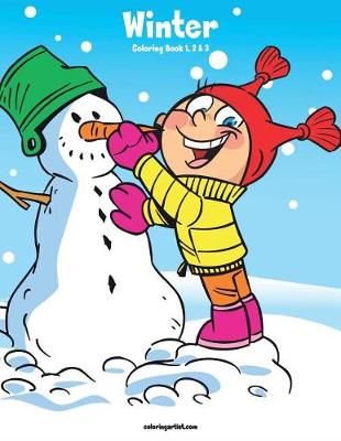 Book cover for Winter Coloring Book 1, 2 & 3