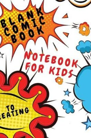 Cover of black comic book notebook for kids to creating