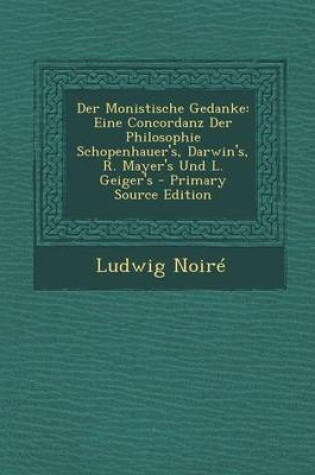 Cover of Der Monistische Gedanke