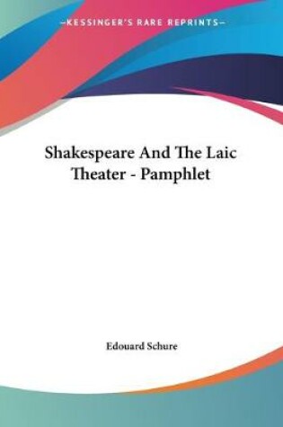 Cover of Shakespeare And The Laic Theater - Pamphlet