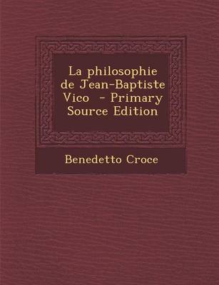 Book cover for La Philosophie de Jean-Baptiste Vico