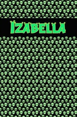 Cover of 120 Page Handwriting Practice Book with Green Alien Cover Izabella