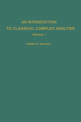 Cover of An Introduction to Classical Complex Analysis. Volume I