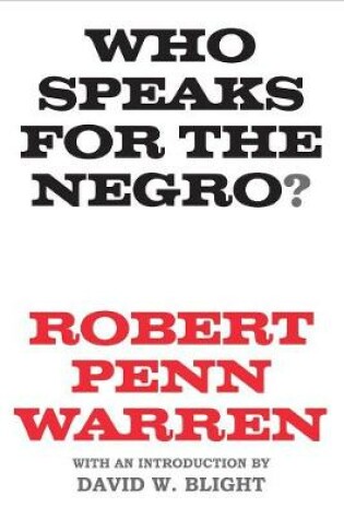 Cover of Who Speaks for the Negro?