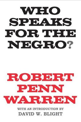 Book cover for Who Speaks for the Negro?