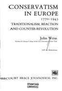 Book cover for Weiss Conservatism in Europe