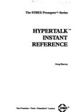 Cover of Hypertalk Instant Reference