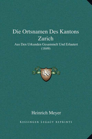 Cover of Die Ortsnamen Des Kantons Zurich