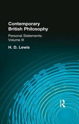 Book cover for Contemporary British Philosophy: Personal Statements Third Series