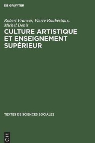 Cover of Culture artistique et enseignement sup�rieur