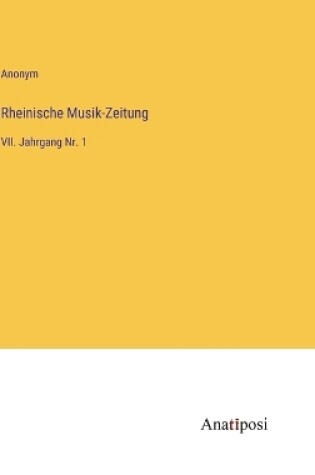 Cover of Rheinische Musik-Zeitung