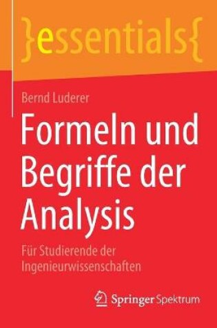 Cover of Formeln und Begriffe der Analysis