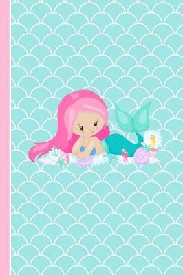 Book cover for Cute Pink Hair Mermaid Girl and Friends Daily Writing Journal Paper